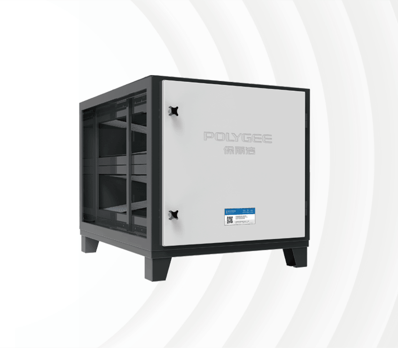 Polygee activated carbon adsorption filter for kitchen exhaust odor elimination